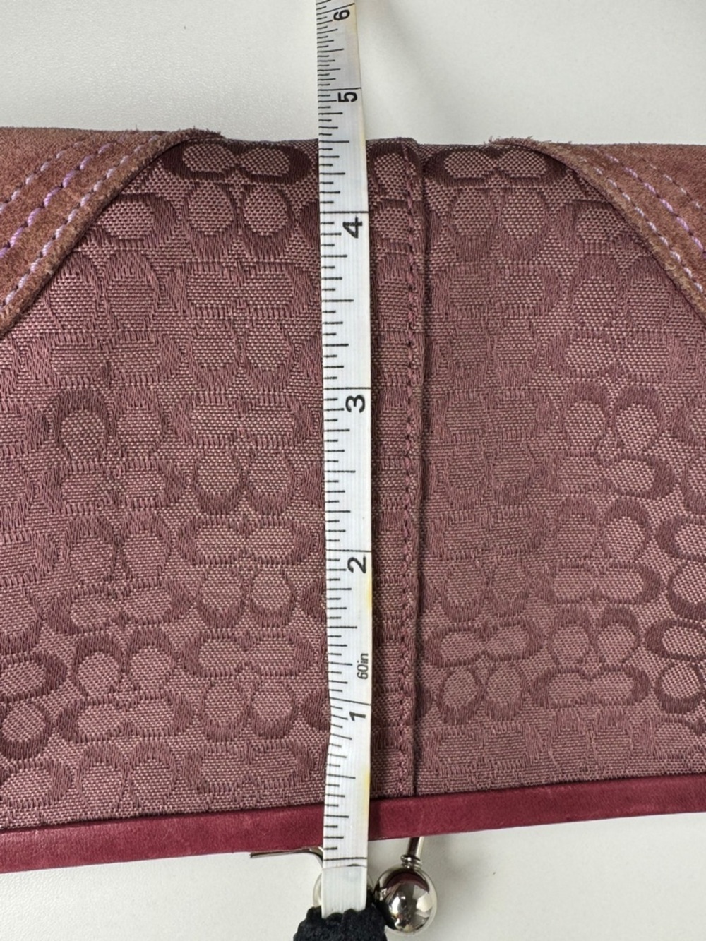 Coach Purple Signature Kisslock Wristlet Pouch Y2K Coin Purse  Bag - Picture 16 of 16